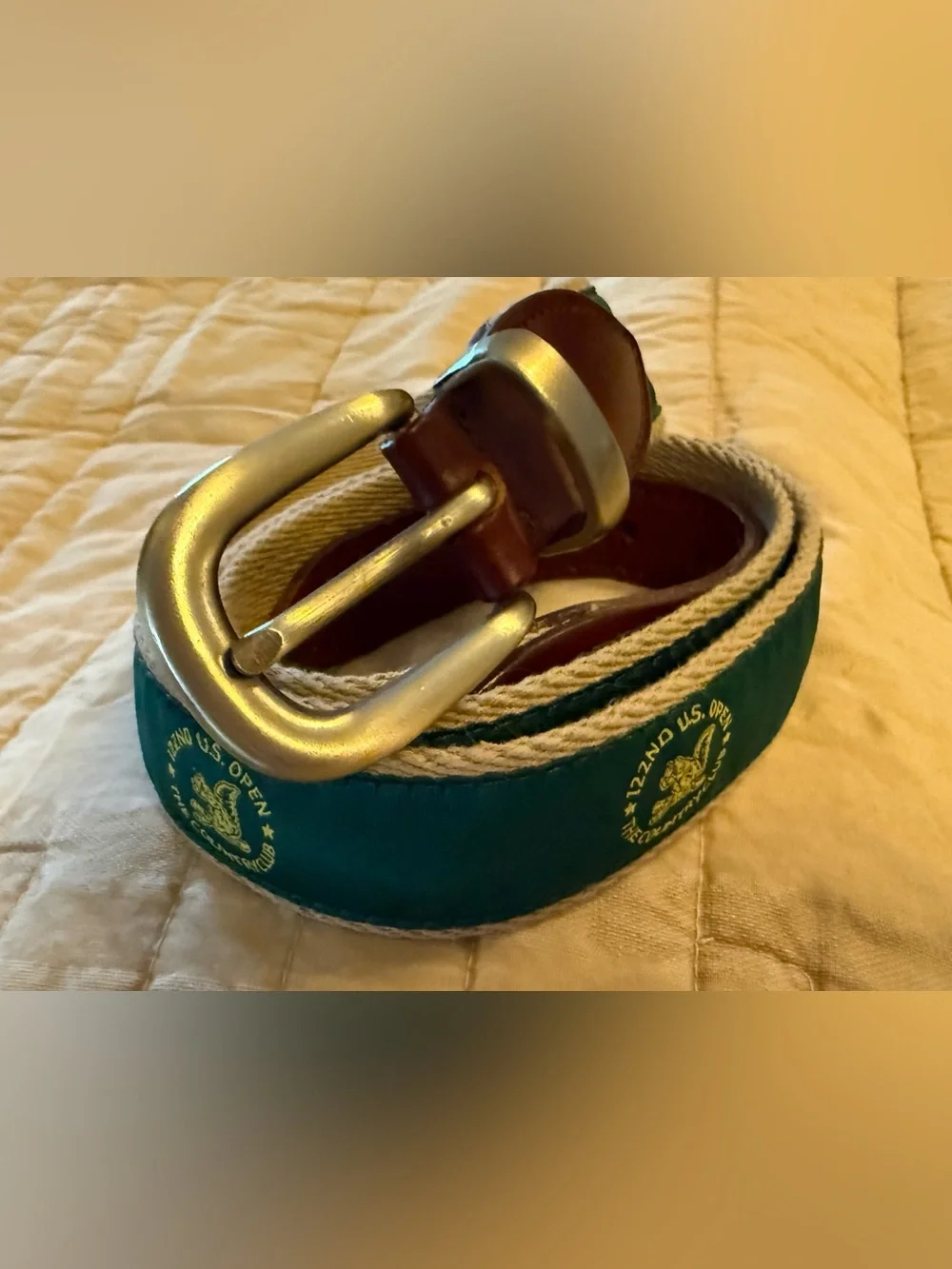 YRI 122nd U.S. Open at The Country Club Golf Belt Horween Chromexcel Leather